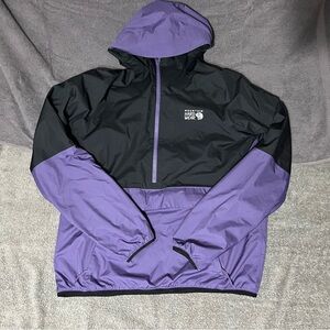 Men’s Large Mountain Hardwear Rainlands Anorak Rain Jacket Purple